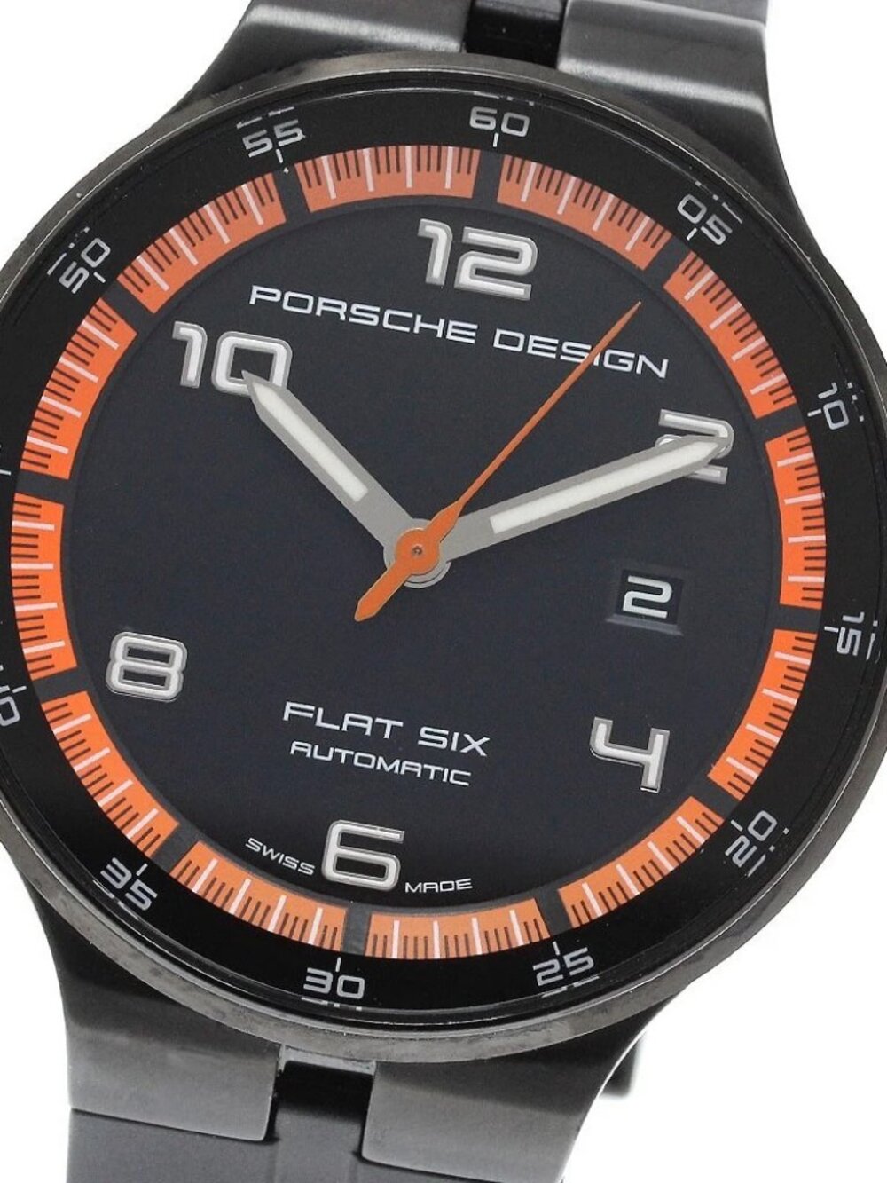 Porsche Design Flat Six P6350 6350.43 Date black Dial Automatic Men's_970948